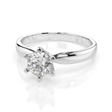 Solitaire Diamond Ring Round 0.5ct by Qutahia Jewellery