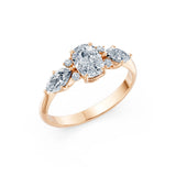 Cushion Lab Grown Diamond Side Stone Eternity Ring 1.0ct by Qutahia Jewellery
