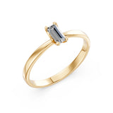 Solitaire Diamond Ring Baguette 0.3ct by Qutahia Jewellery