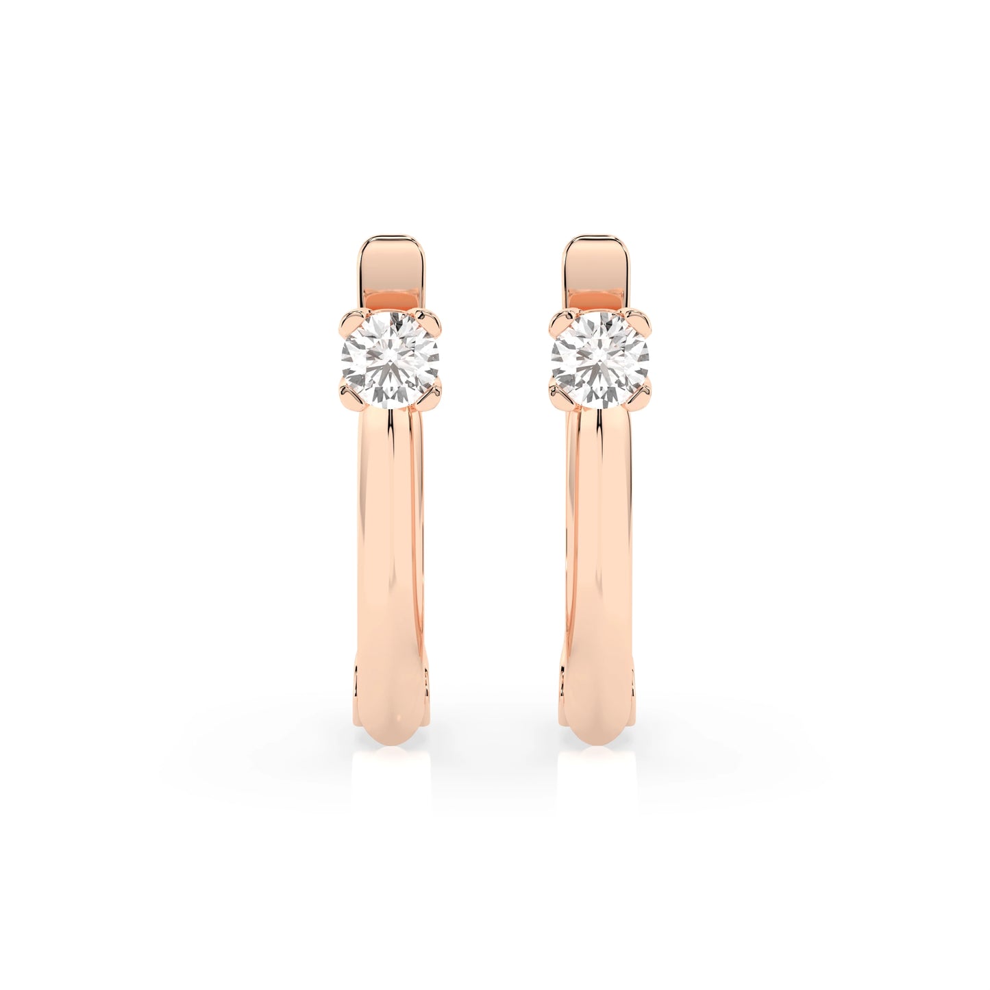 Solitaire English Lock Earring (Round), 0.2 ct — 102-10089(3.0)