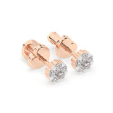 Illusion Diamond Earrings Round 0.06ct by Qutahia Jewellery