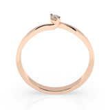 Solitaire Diamond Ring Round 0.04ct by Qutahia Jewellery