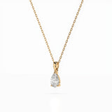Diamond Pendant Necklace Pear 0.3ct by Qutahia Jewellery