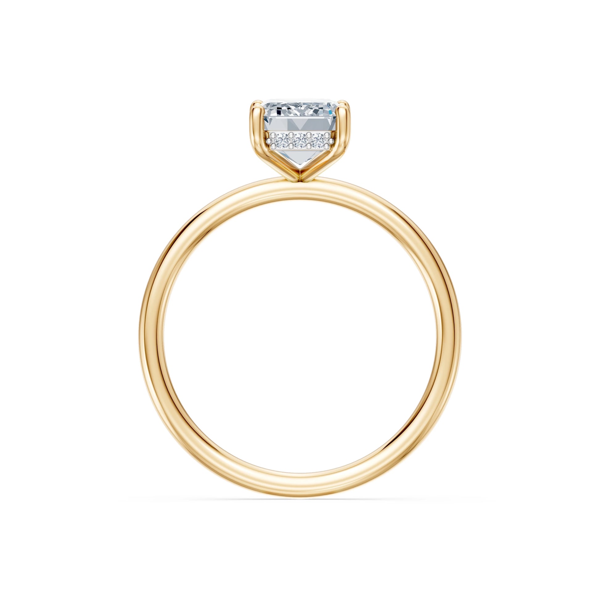Emerald Lab Grown Diamond Micro Pave Engagement Ring 2.0ct by Qutahia Jewellery