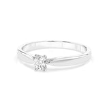 Solitaire Diamond Ring Round 0.15ct by Qutahia Jewellery