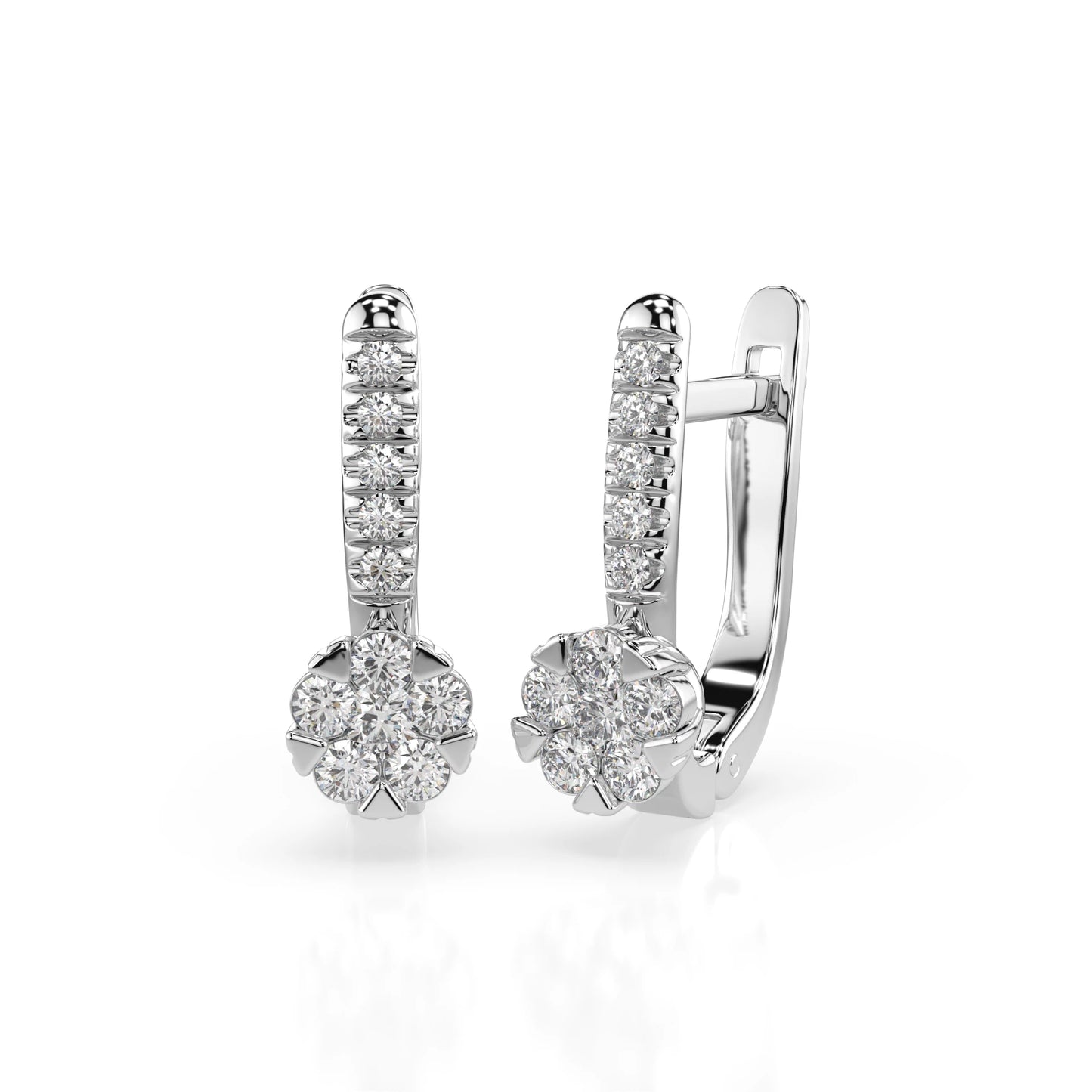 Illusion Earring (Round), 0.06 ct — 102-10015/4(2.0)
