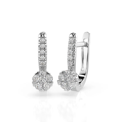 Illusion Earring (Round), 0.06 ct — 102-10015/4(2.0)