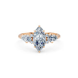 Marquise Lab Grown Diamond Side Stone Eternity Ring 1.5ct by Qutahia Jewellery