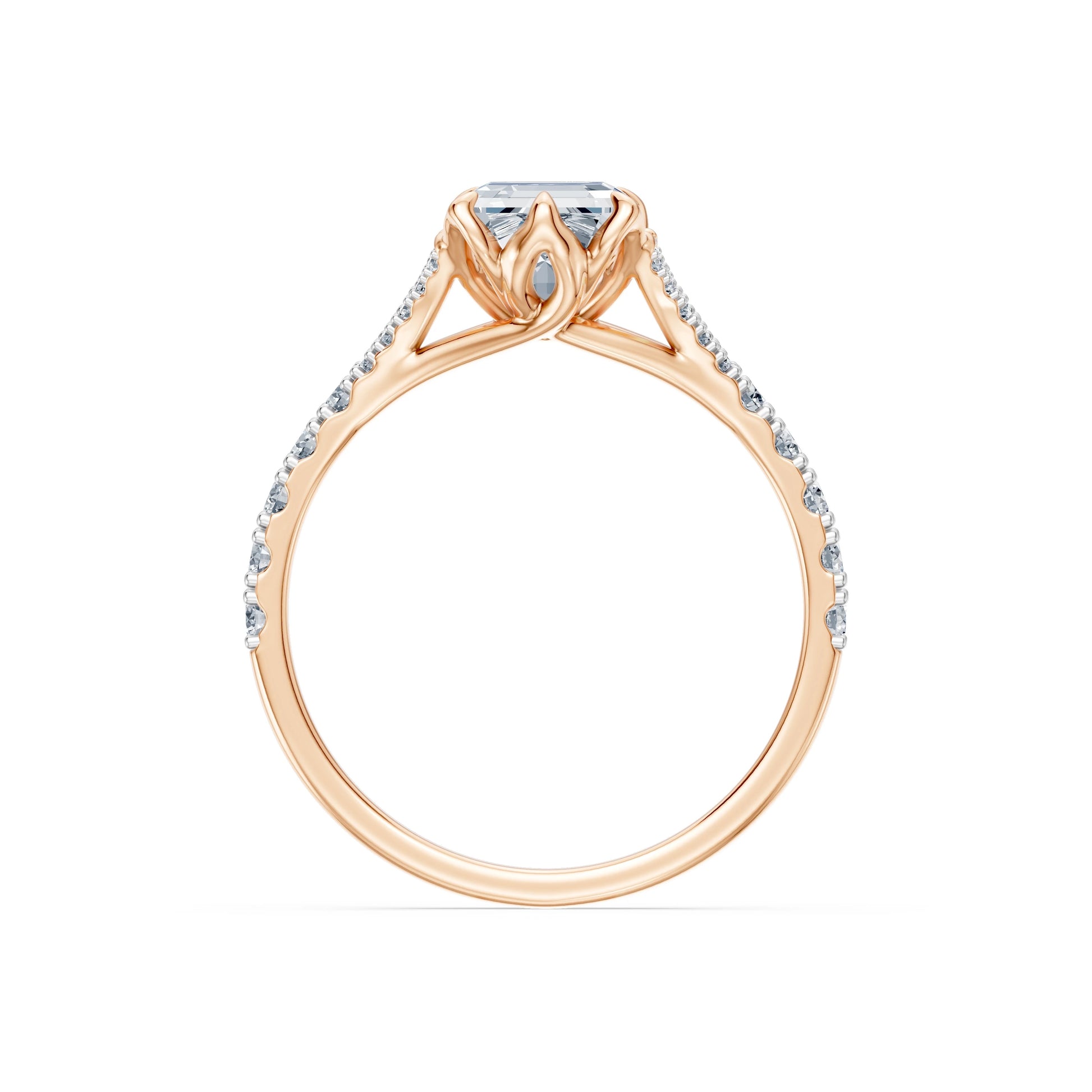 Emerald Lab Grown Diamond Micro Pave Eternity Ring 2.0ct by Qutahia Jewellery