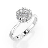 Illusion Diamond Ring Round 0.15ct by Qutahia Jewellery