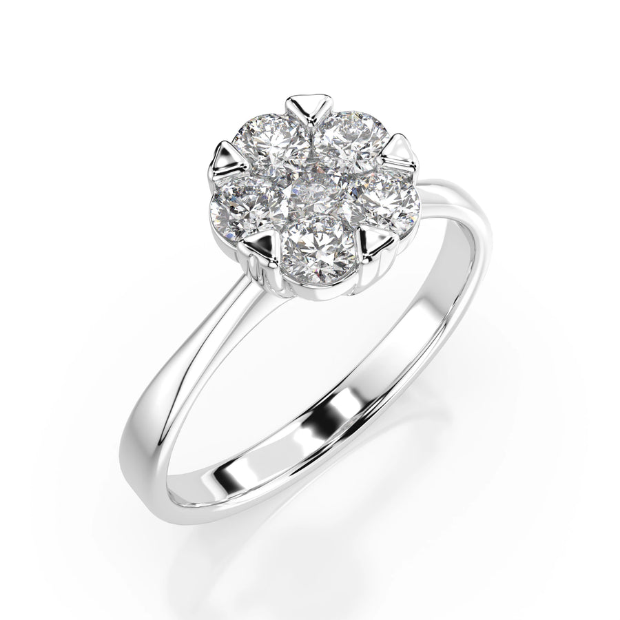Illusion Diamond Ring Round 0.15ct by Qutahia Jewellery