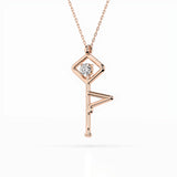 Delicate Diamond Necklace Round 0.1ct by Qutahia Jewellery