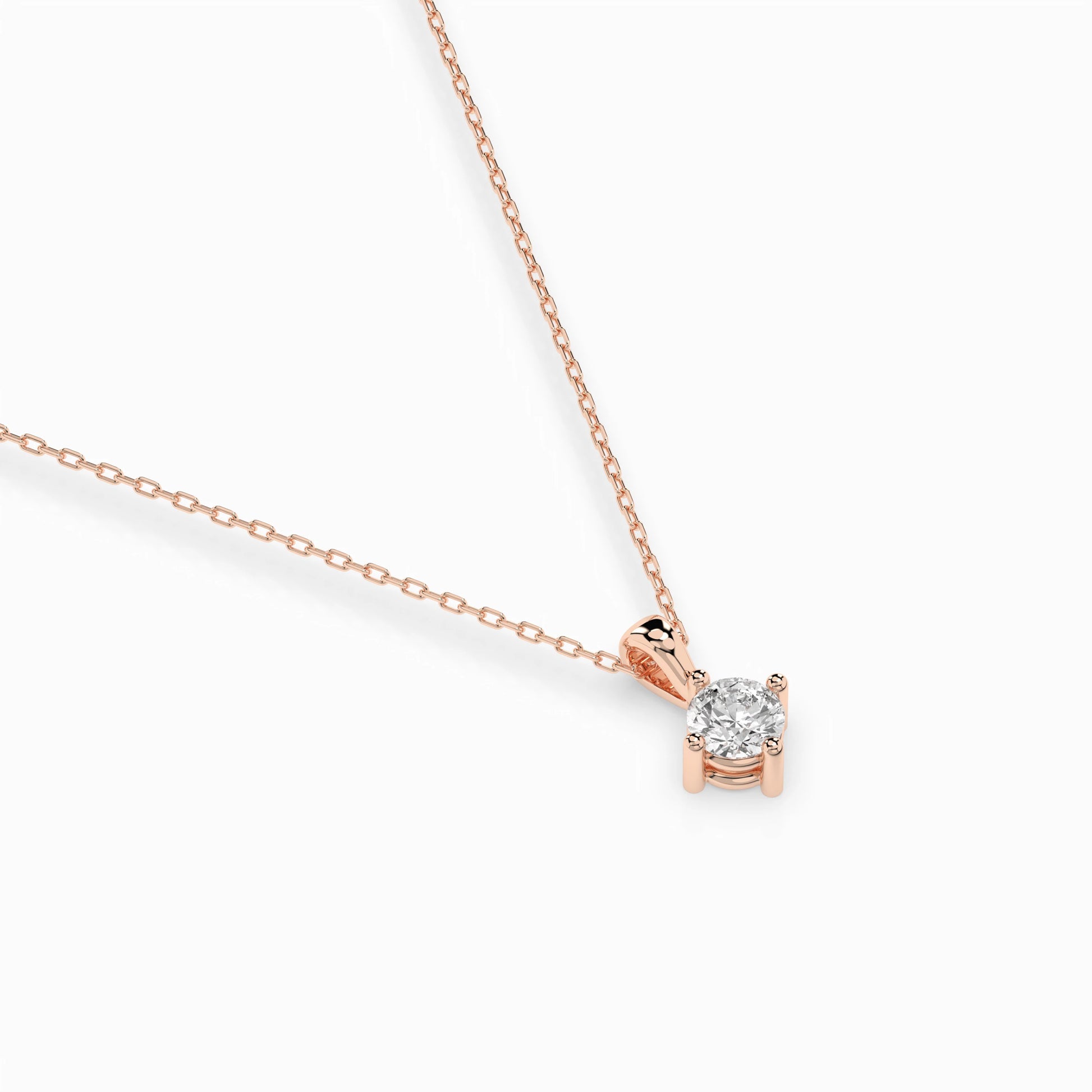 Solitaire Necklace (Round), 0.2 ct — 104-10011(3.7)