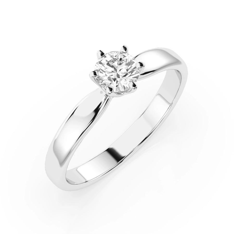 Solitaire Diamond Ring Round 0.35ct by Qutahia Jewellery