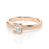 Solitaire Diamond Ring Round 0.15ct by Qutahia Jewellery