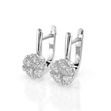 Illusion Diamond Earrings Round 0.3ct by Qutahia Jewellery