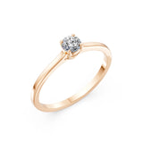 Solitaire Diamond Ring Round Brilliant 0.3ct by Qutahia Jewellery