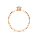 Round Brilliant Diamond Wide Solitaire Engagement Ring 0.2ct by Qutahia Jewellery
