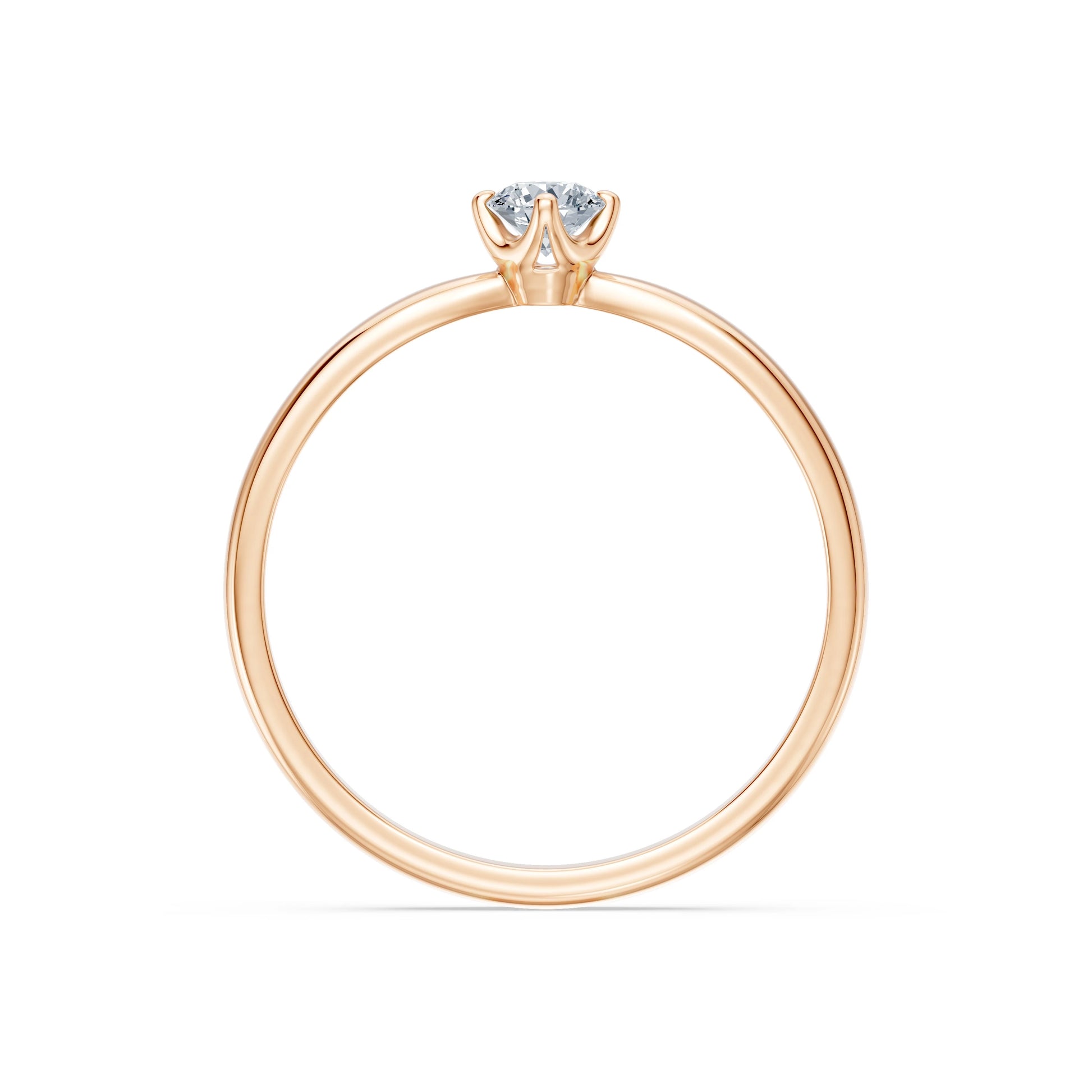 Round Brilliant Diamond Wide Solitaire Engagement Ring 0.2ct by Qutahia Jewellery
