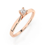 Solitaire Diamond Ring Round 0.06ct by Qutahia Jewellery