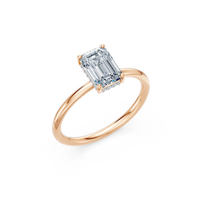 Emerald Lab Grown Diamond Micro Pave Engagement Ring 1.5ct by Qutahia Jewellery