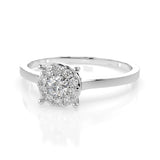 Solitaire Eternity Diamond Ring Round 0.1ct by Qutahia Jewellery