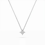 Diamond Pendant Necklace Princess 0.17ct by Qutahia Jewellery