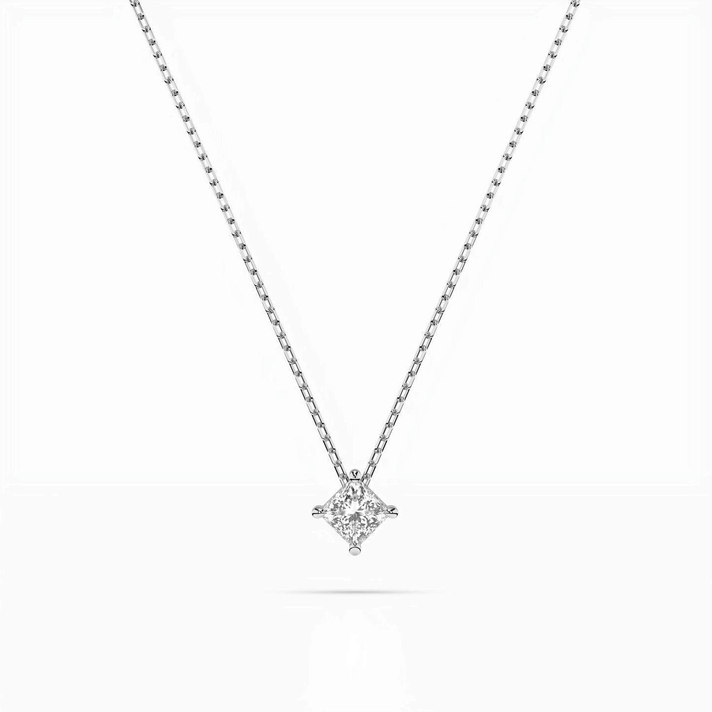 Solitaire Necklace (Princess), 0.17 ct — 104-10055(3.0)PR