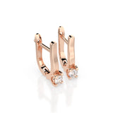 Small Diamond Earrings Round 0.2ct by Qutahia Jewellery