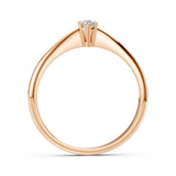 Solitaire Diamond Ring Round 0.1ct by Qutahia Jewellery