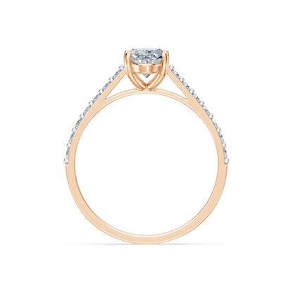 Oval Lab Grown Diamond Slim Pave Eternity Ring 1.0ct by Qutahia Jewellery