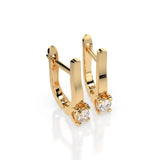 Small Diamond Earrings Round 0.3ct by Qutahia Jewellery