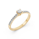 Solitaire Eternity Diamond Ring Round 0.2ct by Qutahia Jewellery