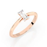 Solitaire Diamond Ring Baguette 0.3ct by Qutahia Jewellery
