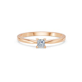 Solitaire Diamond Ring Princess 0.17ct by Qutahia Jewellery