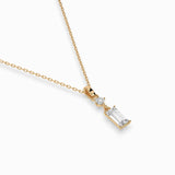 Diamond Pendant Necklace Baguette 0.04ct by Qutahia Jewellery