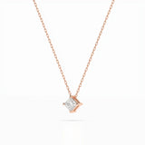 Solitaire Necklace (Princess), 0.1 ct — 104-10055(2.5)PR