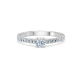 Solitaire Eternity Diamond Ring Round Brilliant 0.3ct by Qutahia Jewellery