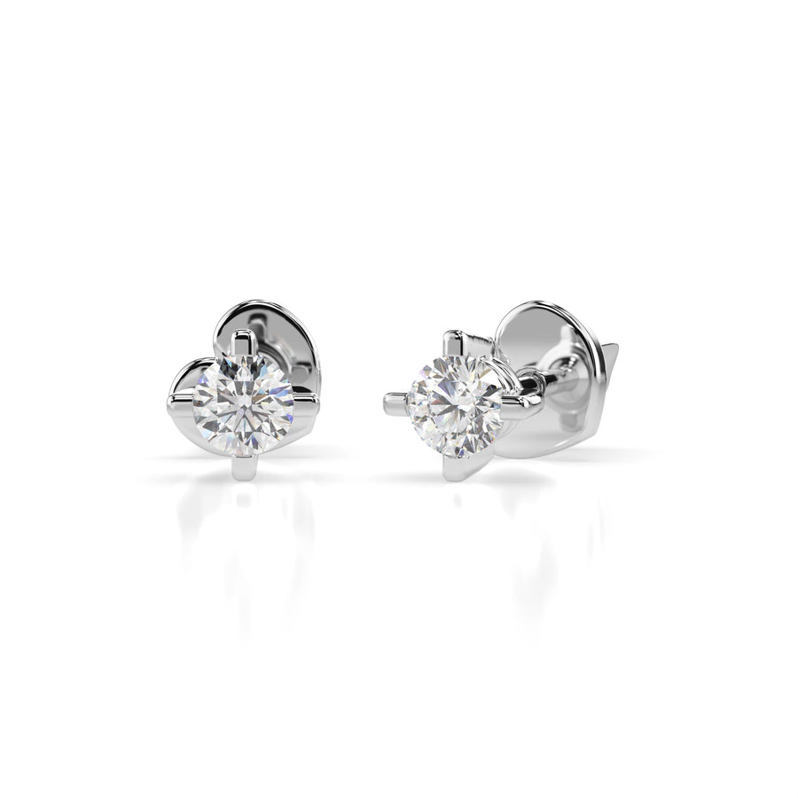 Diamond Stud Earrings Round 0.2ct by Qutahia Jewellery