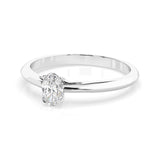 Solitaire Diamond Ring Oval 0.3ct by Qutahia Jewellery