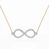 Delicate Diamond Necklace Round 0.19ct by Qutahia Jewellery