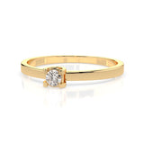 Solitaire Diamond Ring Round 0.1ct by Qutahia Jewellery