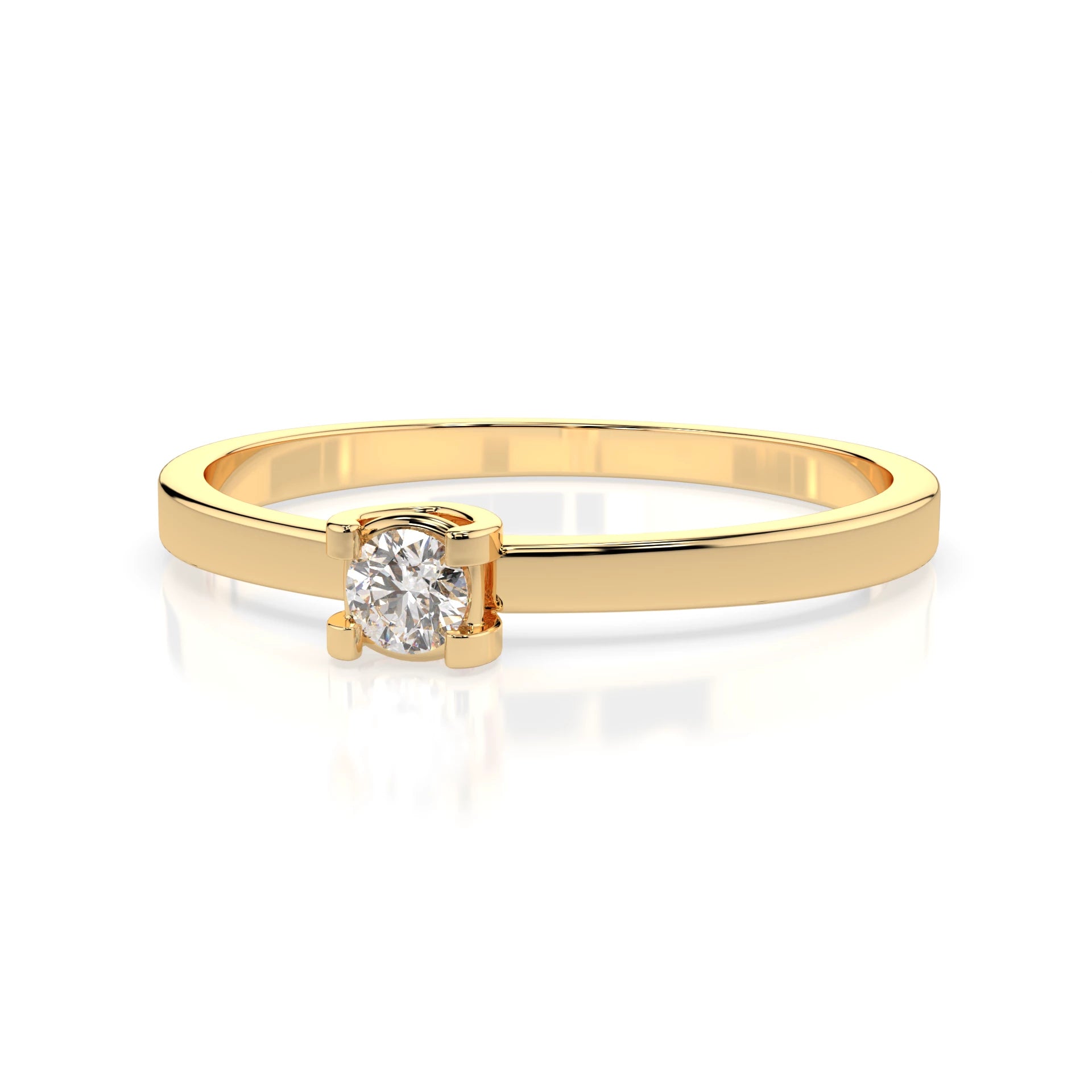 Solitaire Ring (Round), 0.1 ct — 101-10022(3.0)