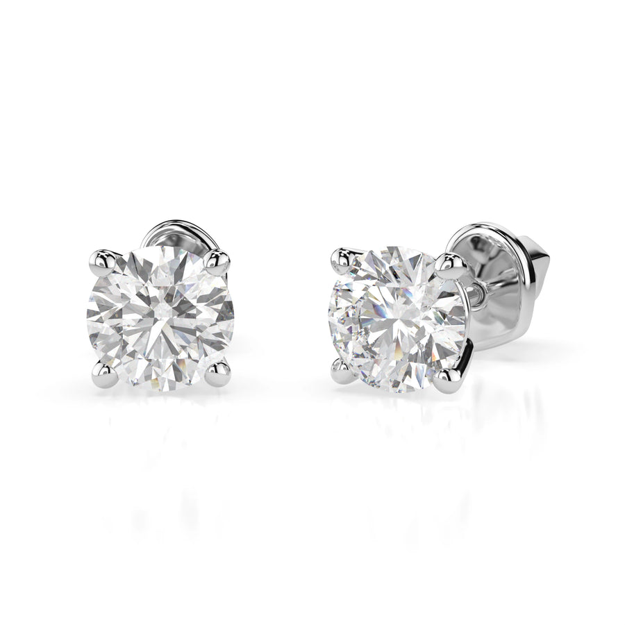 Solitaire Butterfly Earring (Round), 0.9 ct — 102-10012/1(4.8)