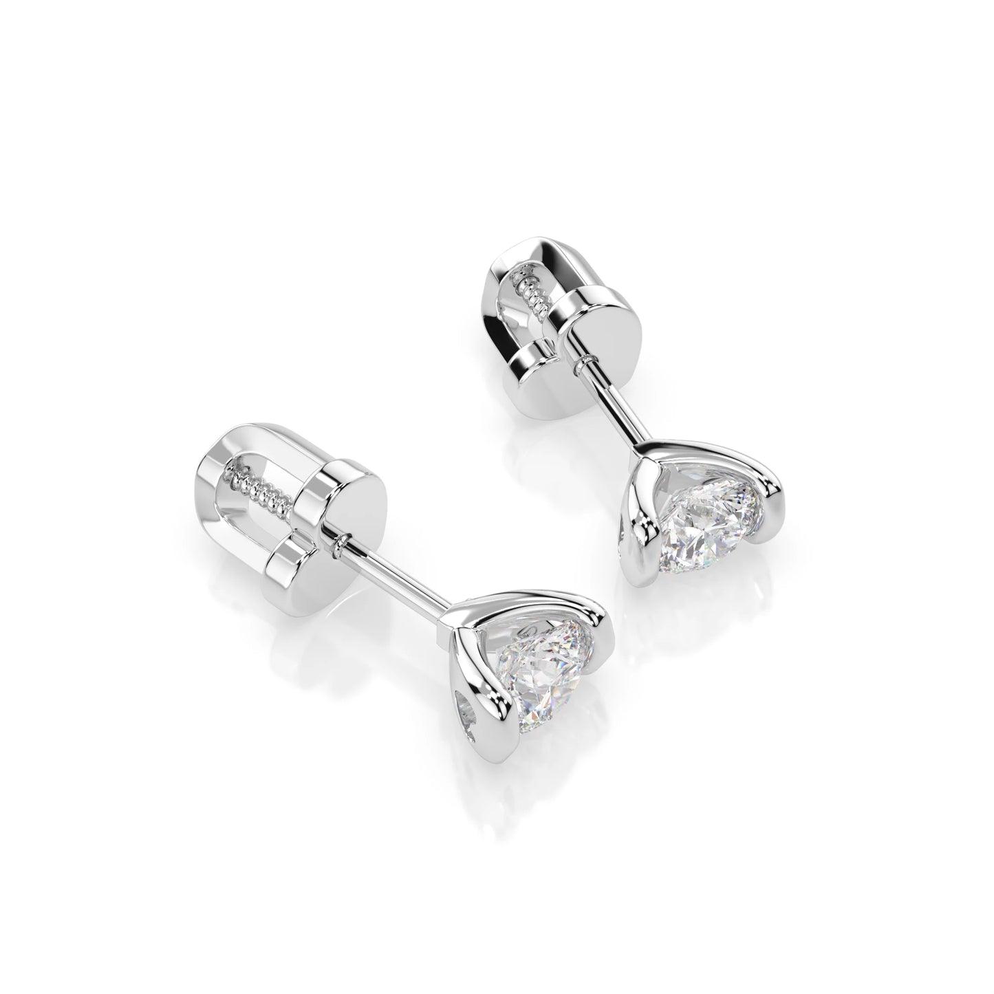 Solitaire Butterfly Earring (Round), 0.6 ct — 102-10016(4.2)