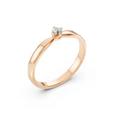 Solitaire Diamond Ring Round 0.1ct by Qutahia Jewellery