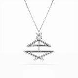 Delicate Diamond Necklace Round 0.1ct by Qutahia Jewellery