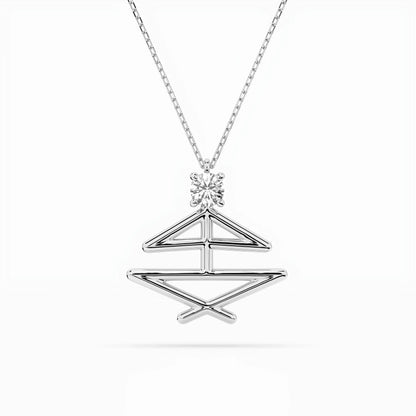 Minimalism Necklace (Round), 0.1 ct — 104-10064