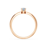 Round Brilliant Diamond Slim Solitaire Engagement Ring 0.2ct by Qutahia Jewellery