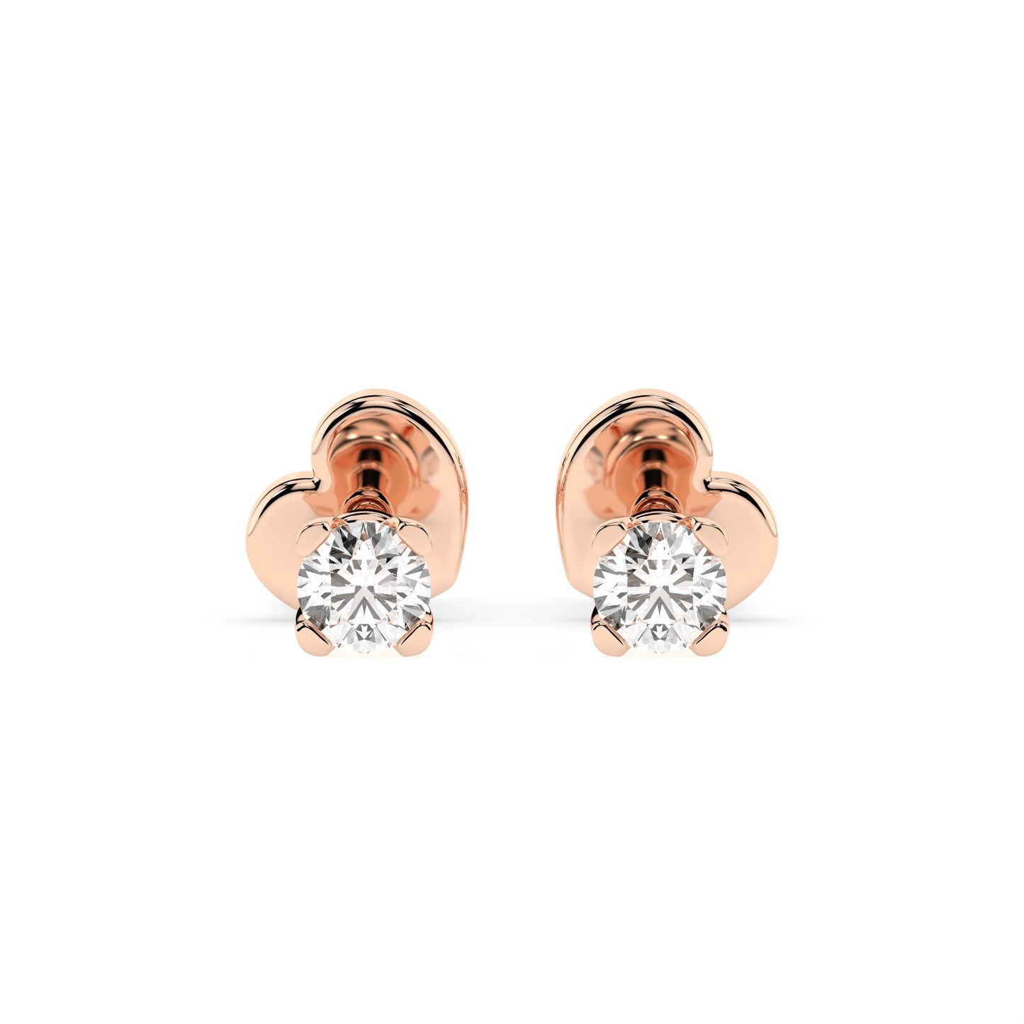 Solitaire Butterfly Earring (Round), 0.2 ct — 102-10089/2(3.0)